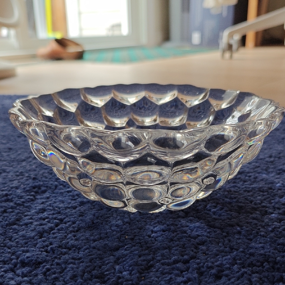 Orefors Raspberry Crystal Bowl